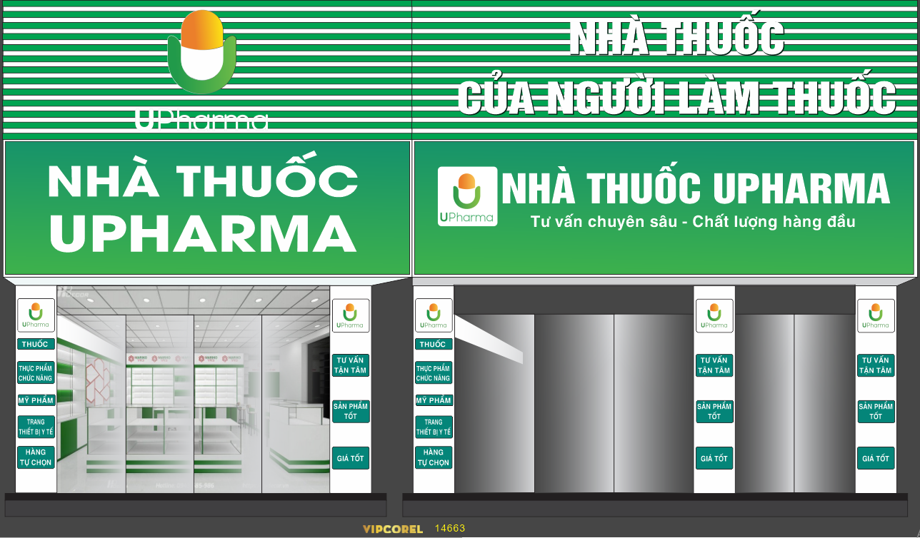 Biển quảng cáo nhà thuốc Upharma file vector