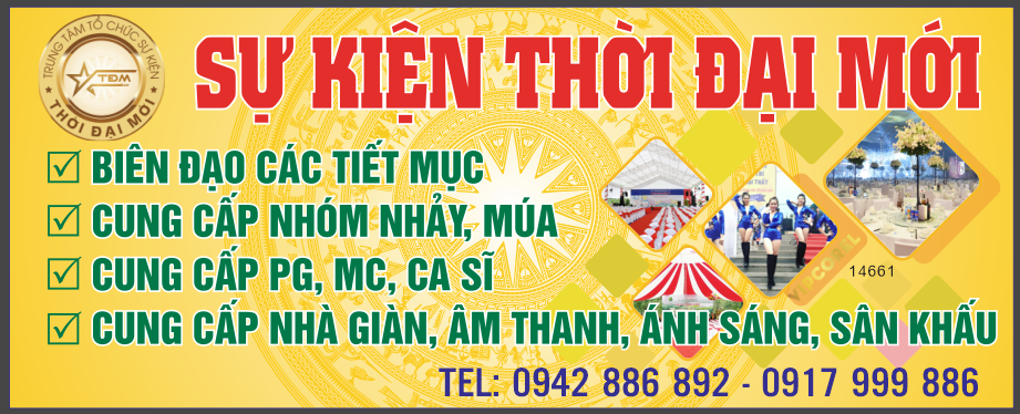 Biển QC trung tâm tổ chức sự kiện Thời Đại Mới