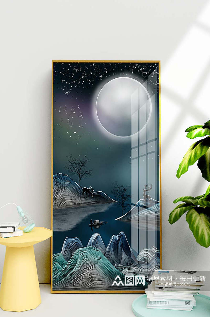 北欧轻奢夜景星球装饰画