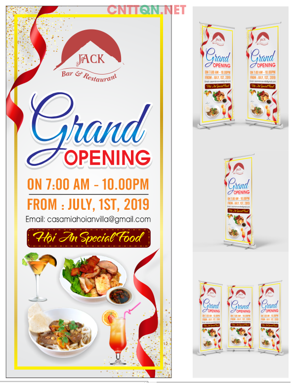 Standee Grand Opening Mừng khai trương file CDR