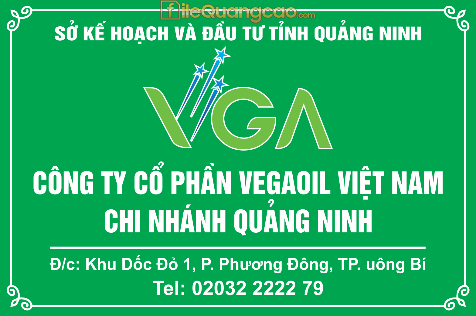 Biển tên công ty cổ phần Vegaoil Việt Nam 60x40 file CDR