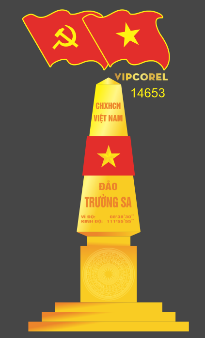 Vector mô hình cột mốc đảo Trường Sa file corel