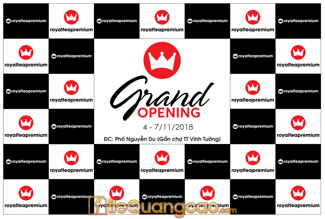 Backdrop Grand Opening Royal Tea Premium file CDR