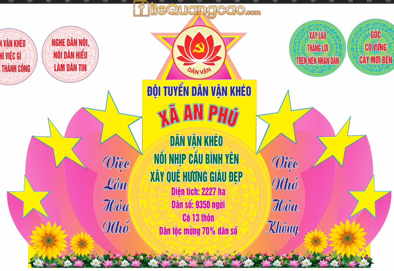 Backdrop sân khấu Hội thi Dân vận khéo file CDR