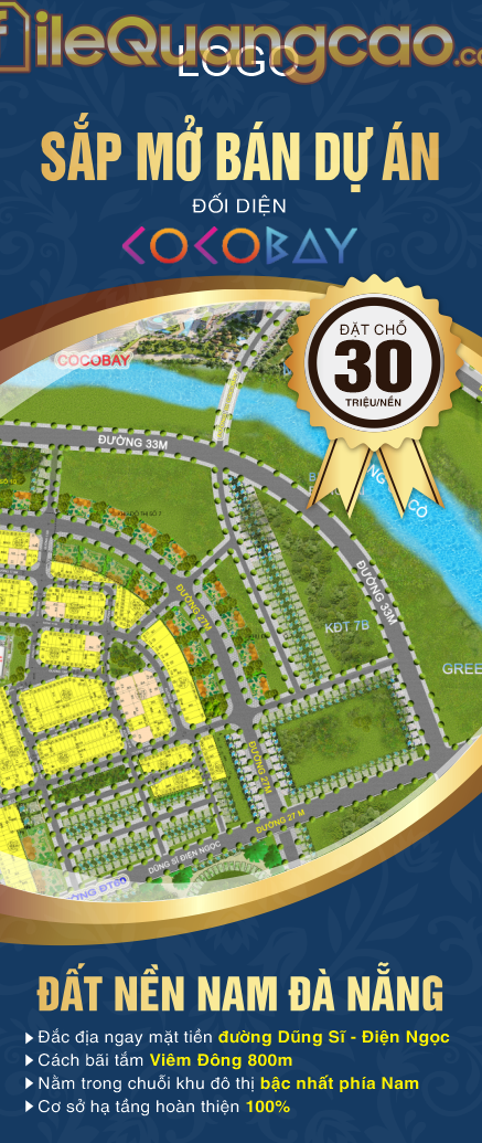 Standee sắp mở bán dự án đất nền nam Đà Nẵng file CDR