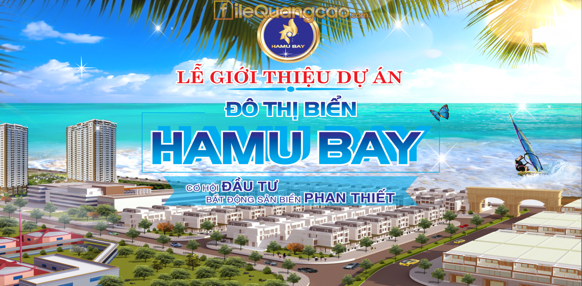 Backdrop Lễ giới thiệu dự án Đô thị biển Hamu Bay file CDR