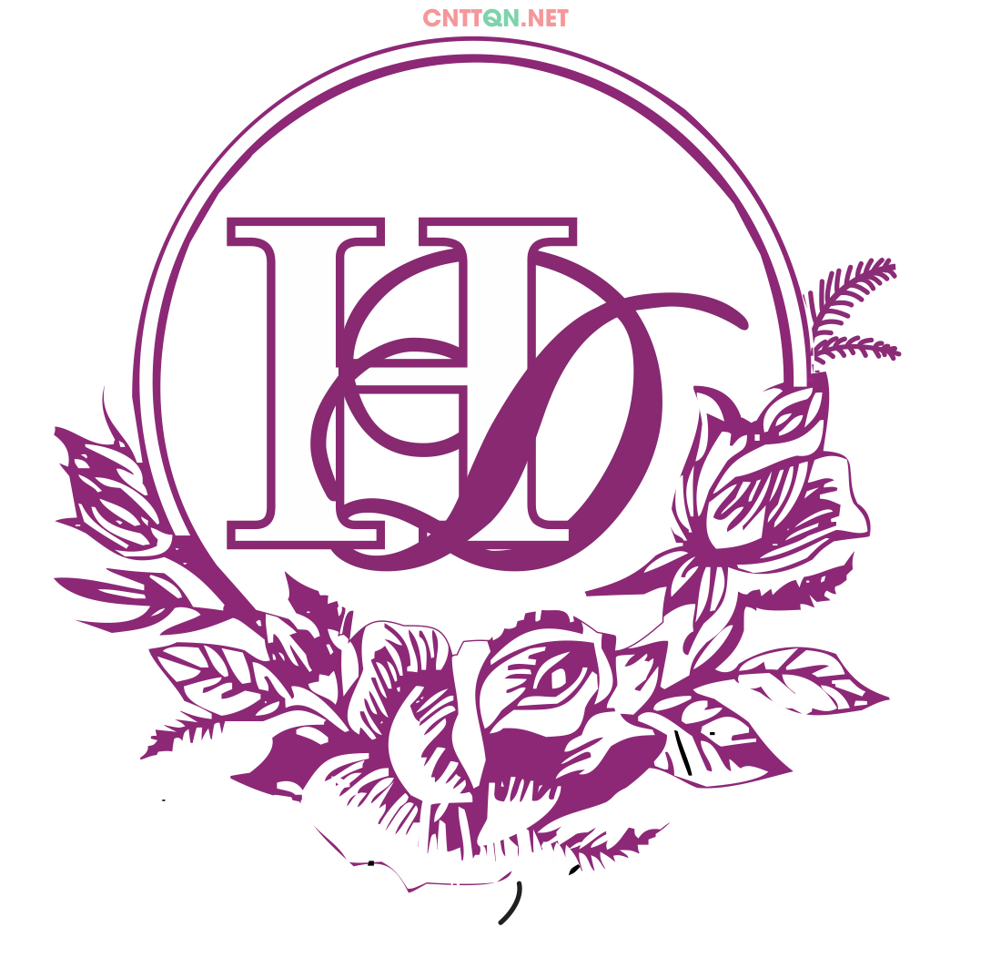 Chữ lồng ghép đôi "H&D" Wedding file CDR
