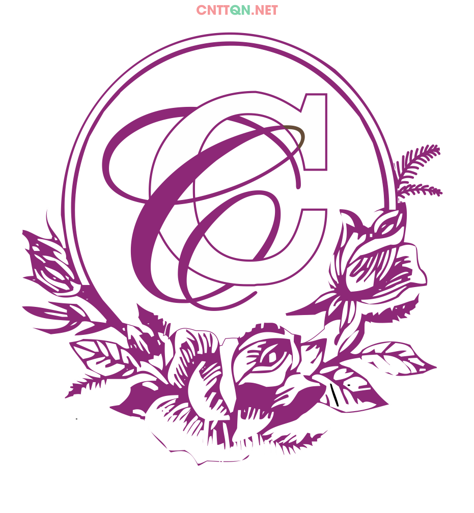 Chữ lồng ghép đôi "C&C" Wedding file CDR