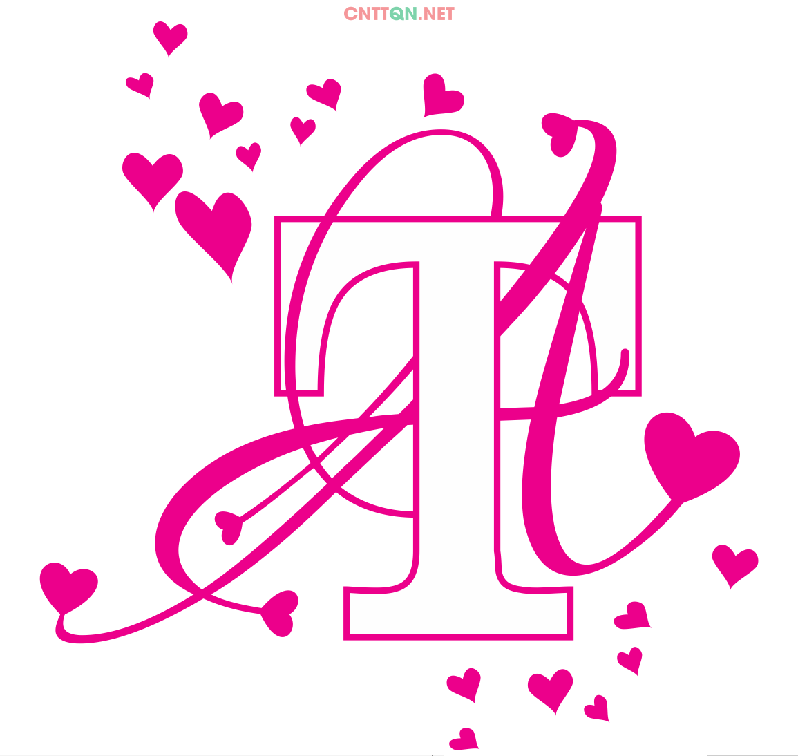 Chữ lồng ghép đôi "A&T" Wedding file CDR