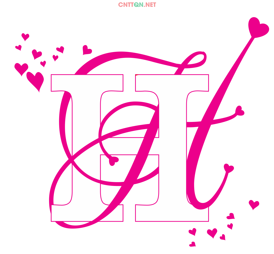 Chữ lồng ghép đôi "H&H" Wedding file CDR