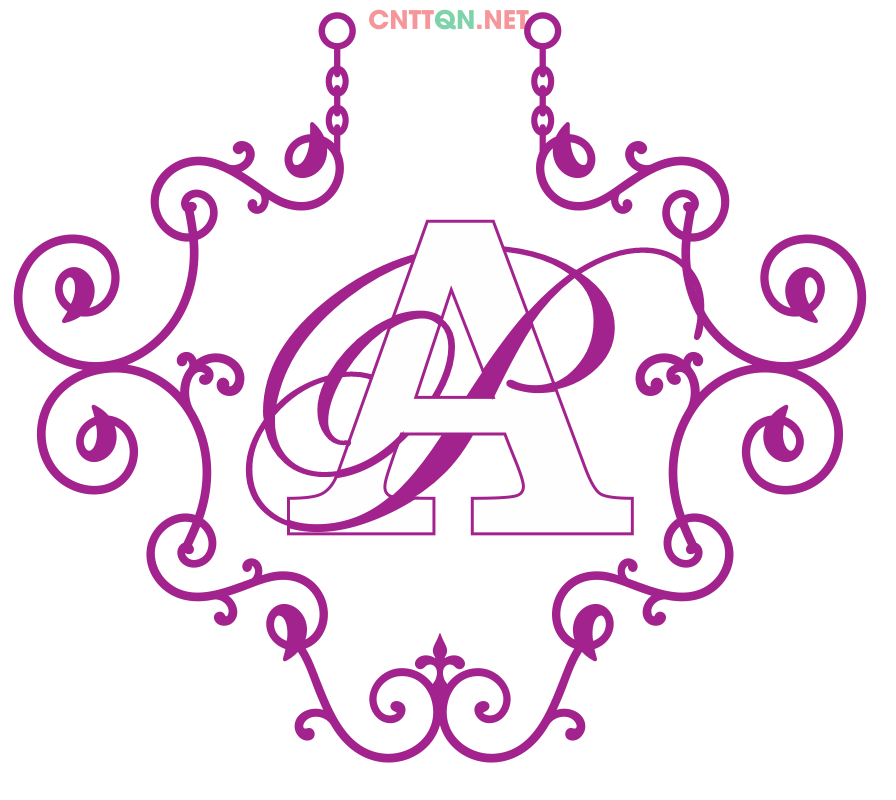 Chữ lồng ghép đôi "A&P" Wedding file CDR