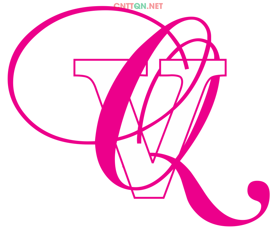 Chữ lồng ghép đôi "V&Q" Wedding file CDR