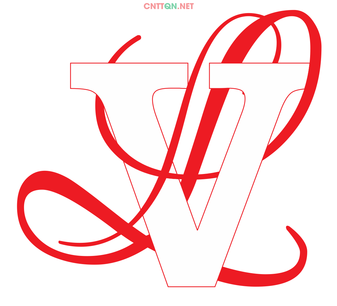 Chữ lồng ghép đôi "L&V" Wedding file CDR