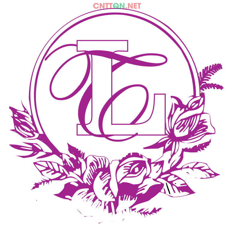 Chữ lồng ghép đôi "L&C" Wedding file CDR