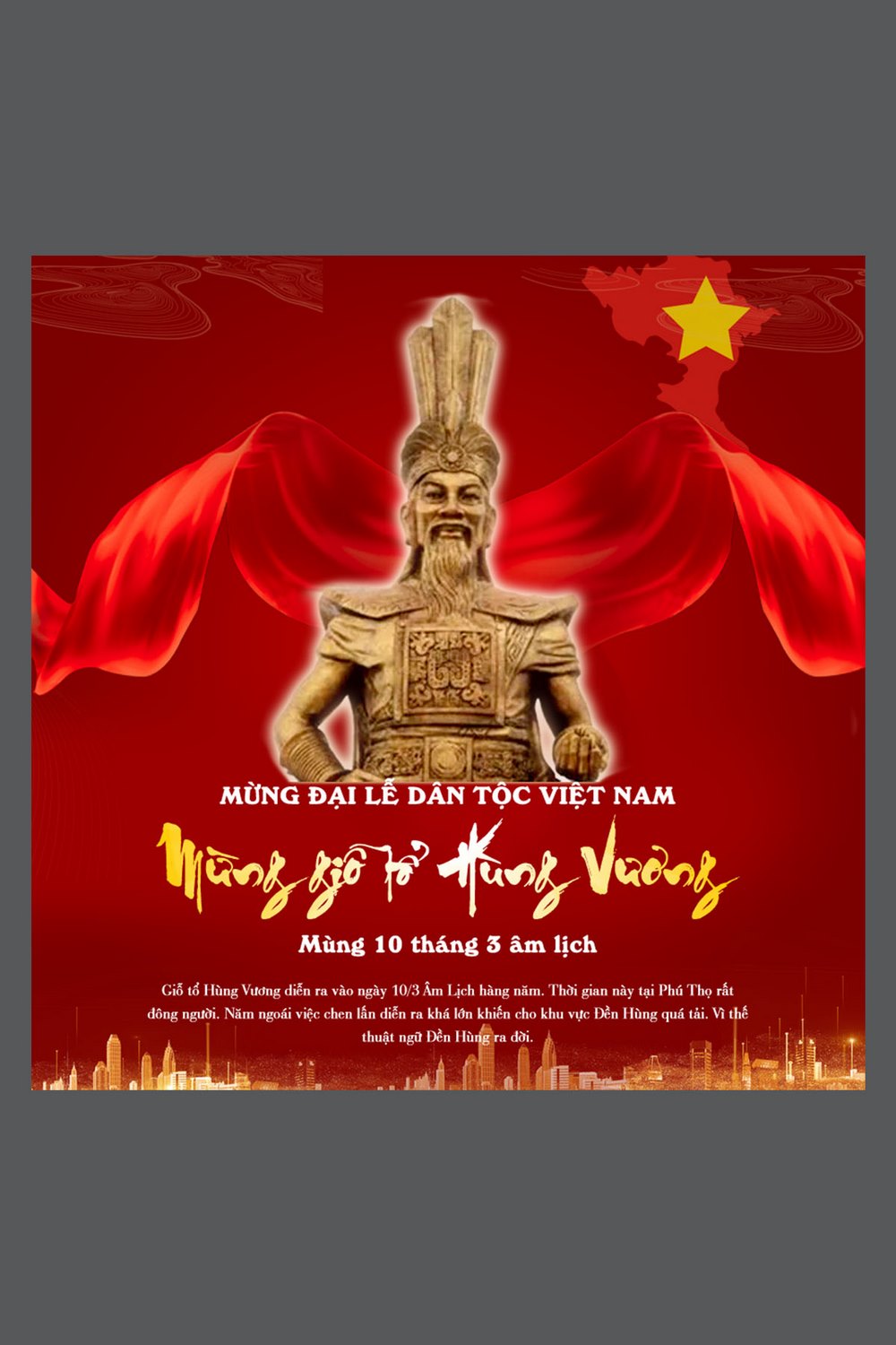 Poster ngày Lễ Giỗ Tổ Hùng Vương 10 tháng 3 file PSD 43