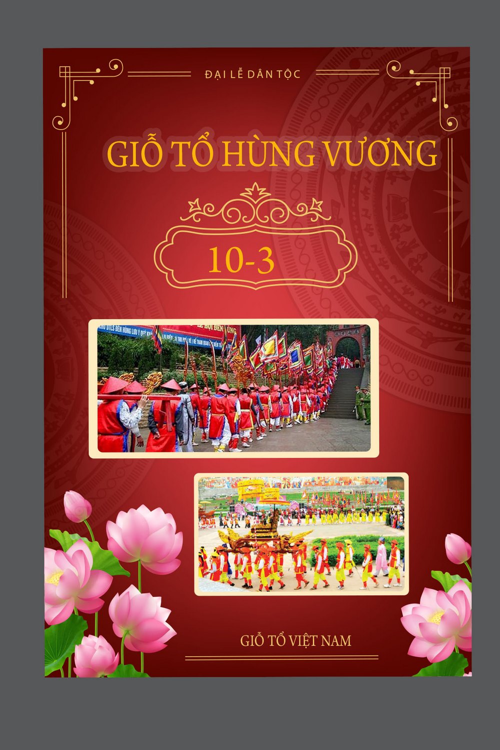 Poster ngày Lễ Giỗ Tổ Hùng Vương 10 tháng 3 file AI 36
