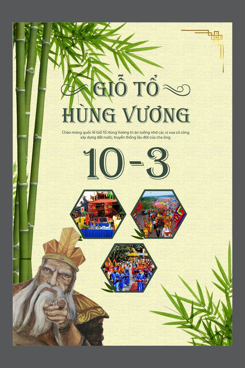 Poster ngày Lễ Giỗ Tổ Hùng Vương 10 tháng 3 file AI 37