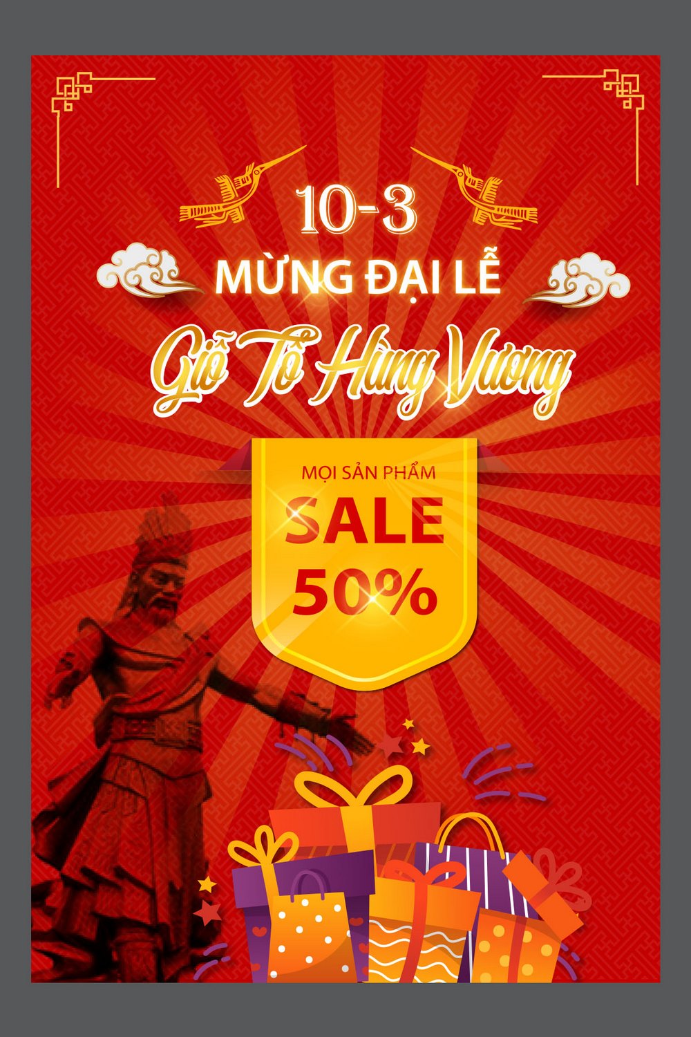 Poster ngày Lễ Giỗ Tổ Hùng Vương 10 tháng 3 file AI 38