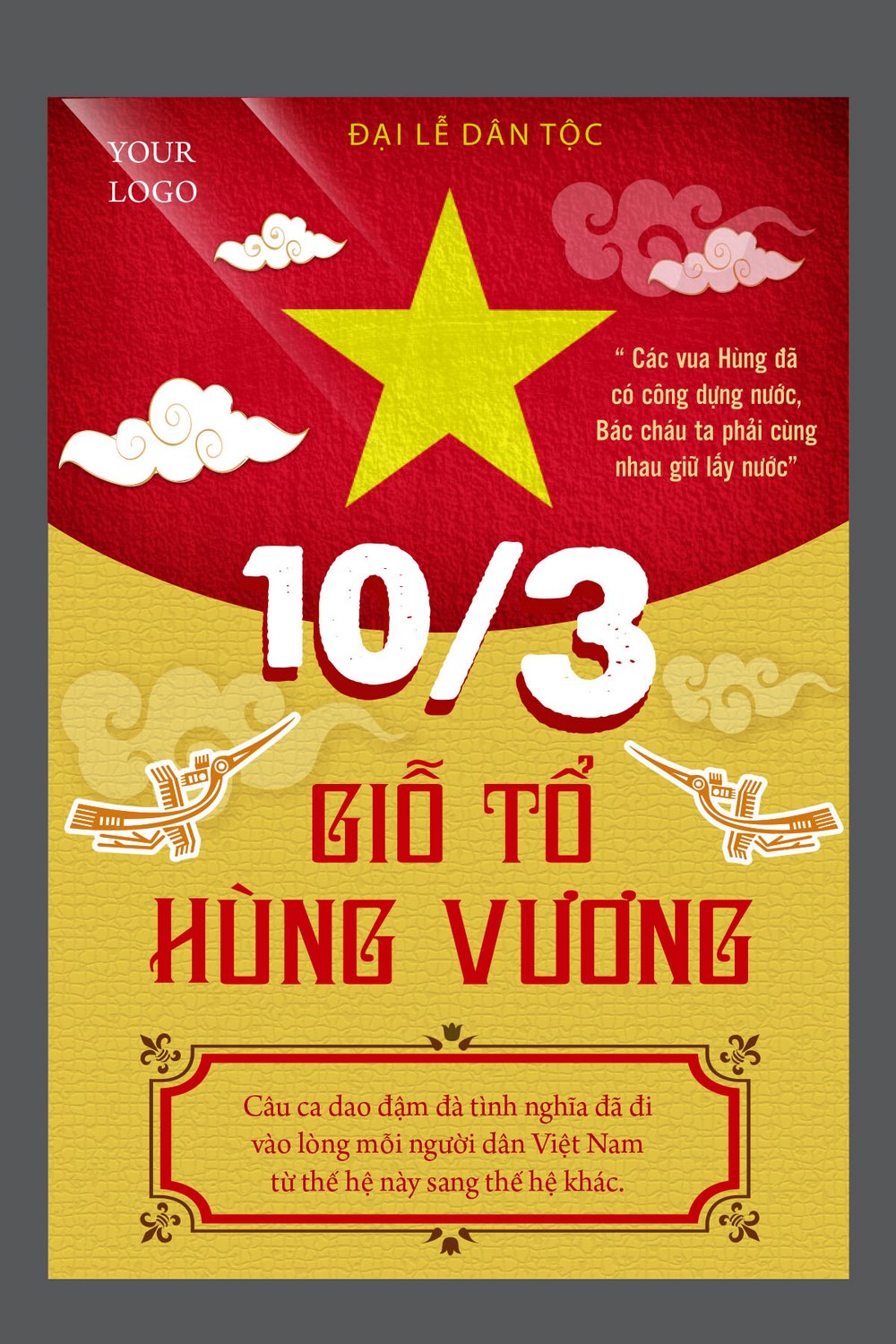 Poster ngày Lễ Giỗ Tổ Hùng Vương 10 tháng 3 file AI 28