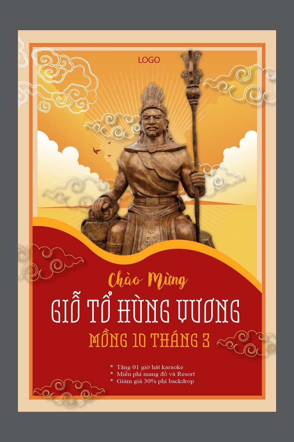 Poster ngày Lễ Giỗ Tổ Hùng Vương 10 tháng 3 file AI 31