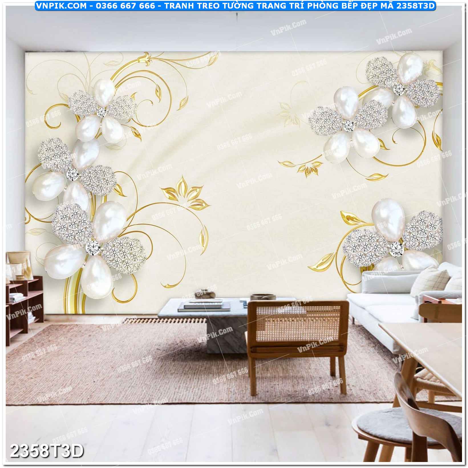 Trah Treo Tường – Tranh 3D Hiện Đại 2358T3D