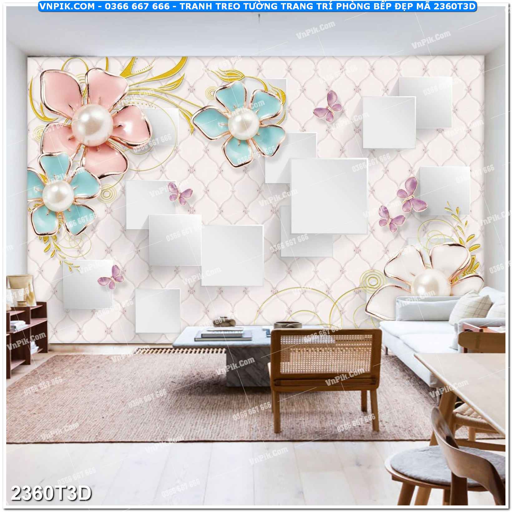 Trah Treo Tường – Tranh 3D Hiện Đại 2360T3D