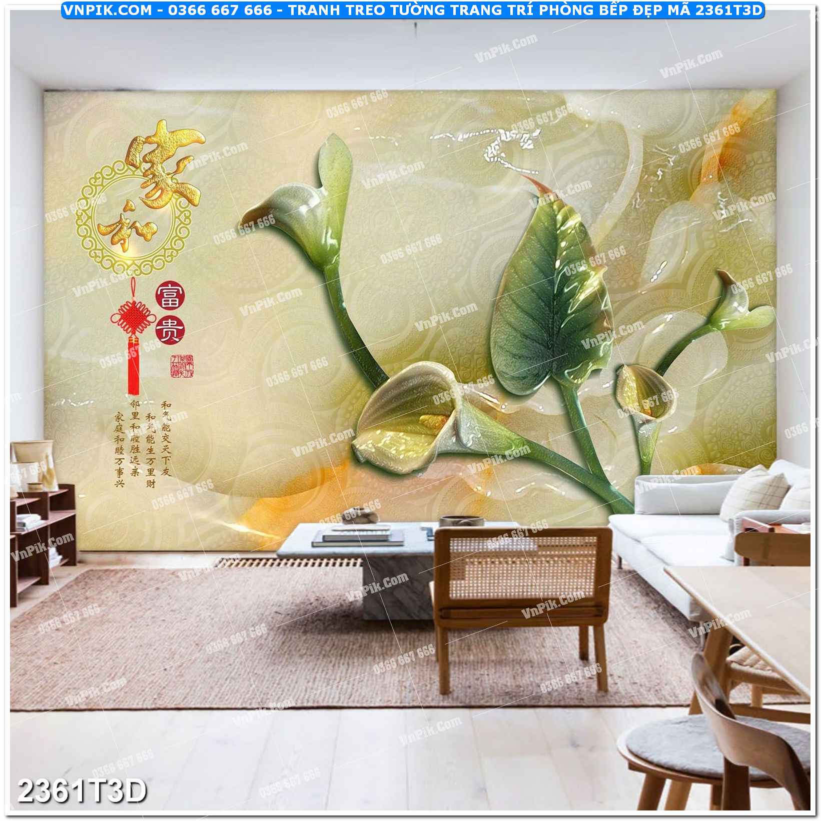 Trah Treo Tường – Tranh 3D Hiện Đại 2361T3D