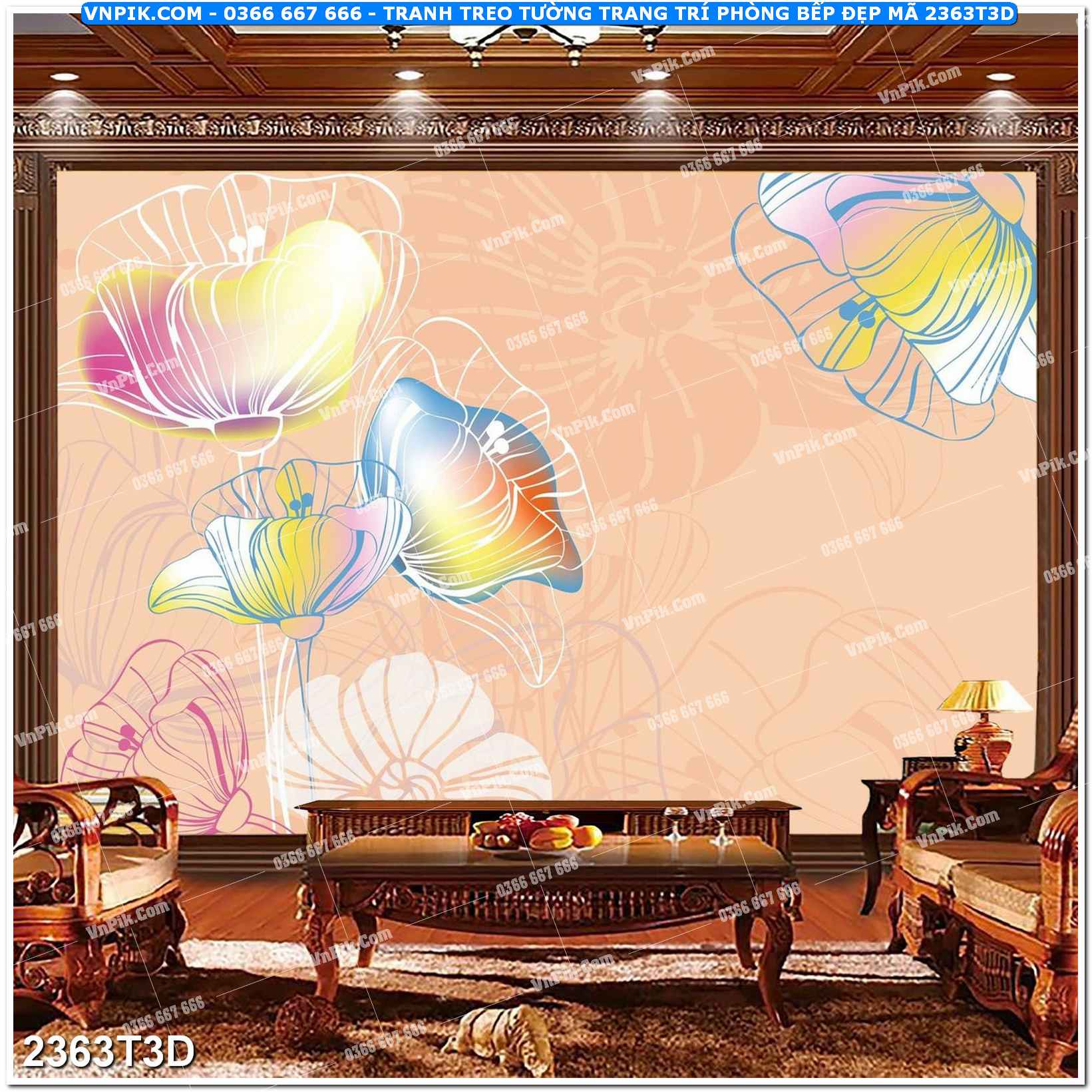 Trah Treo Tường – Tranh 3D Hiện Đại 2363T3D