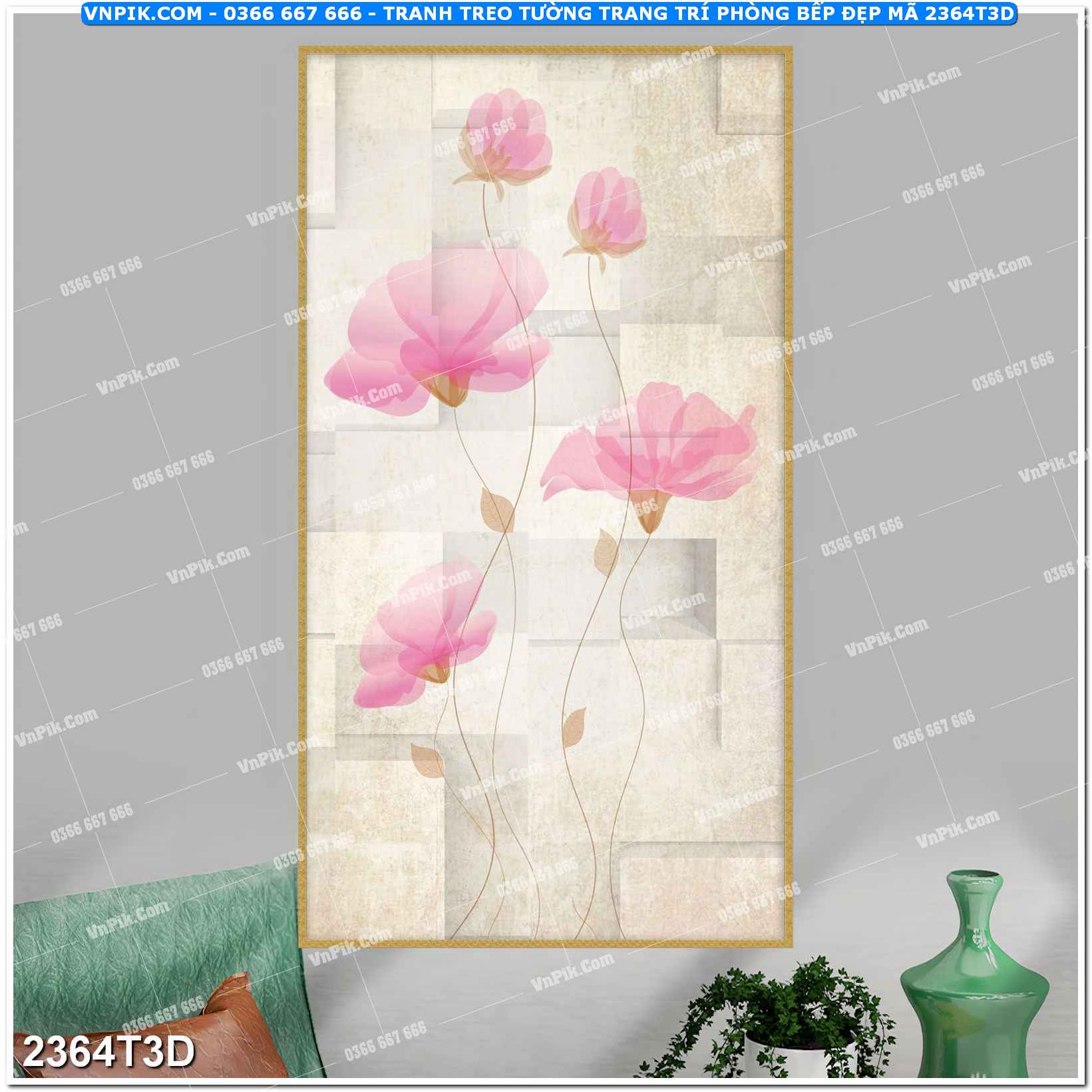 Trah Treo Tường – Tranh 3D Hiện Đại 2364T3D