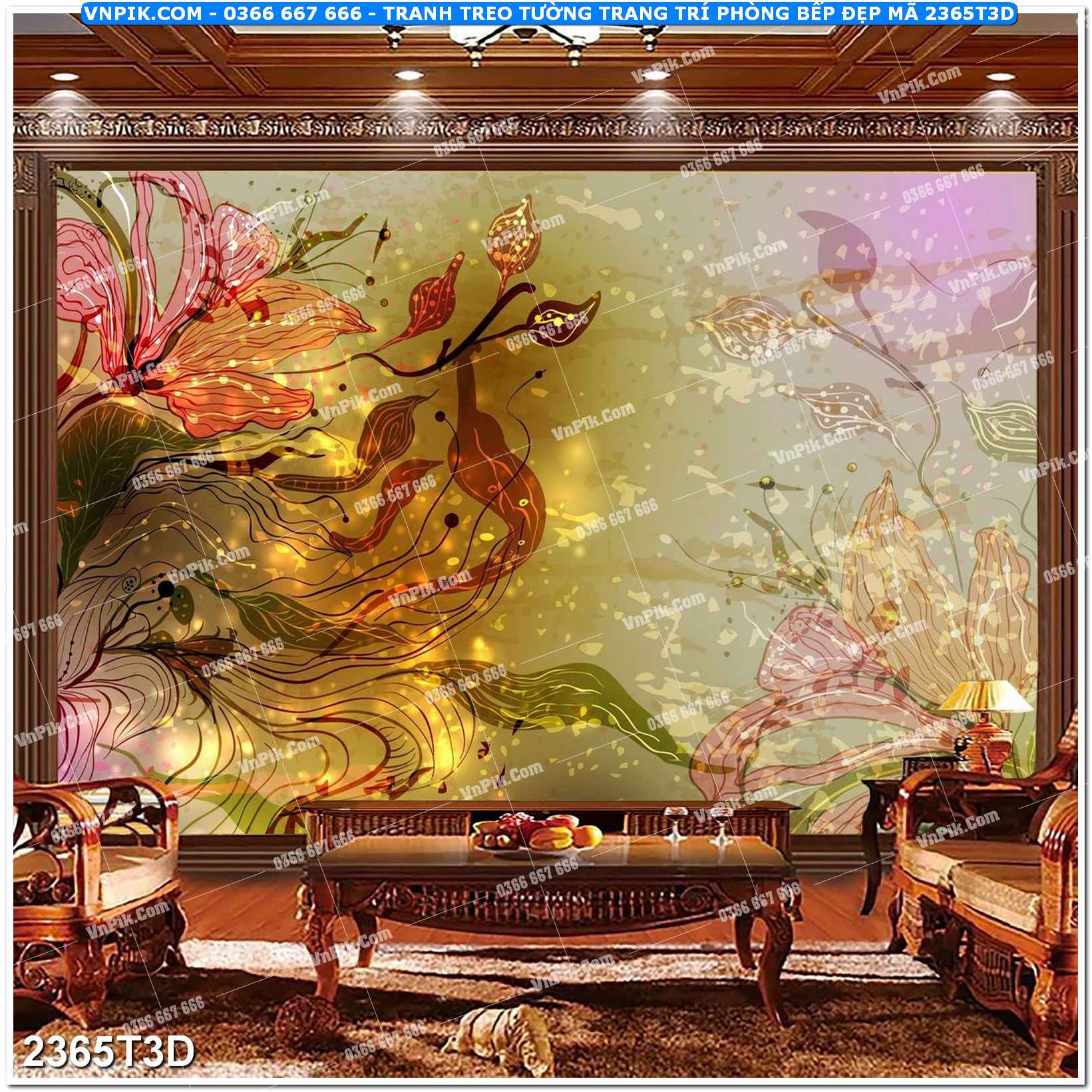 Trah Treo Tường – Tranh 3D Hiện Đại 2365T3D