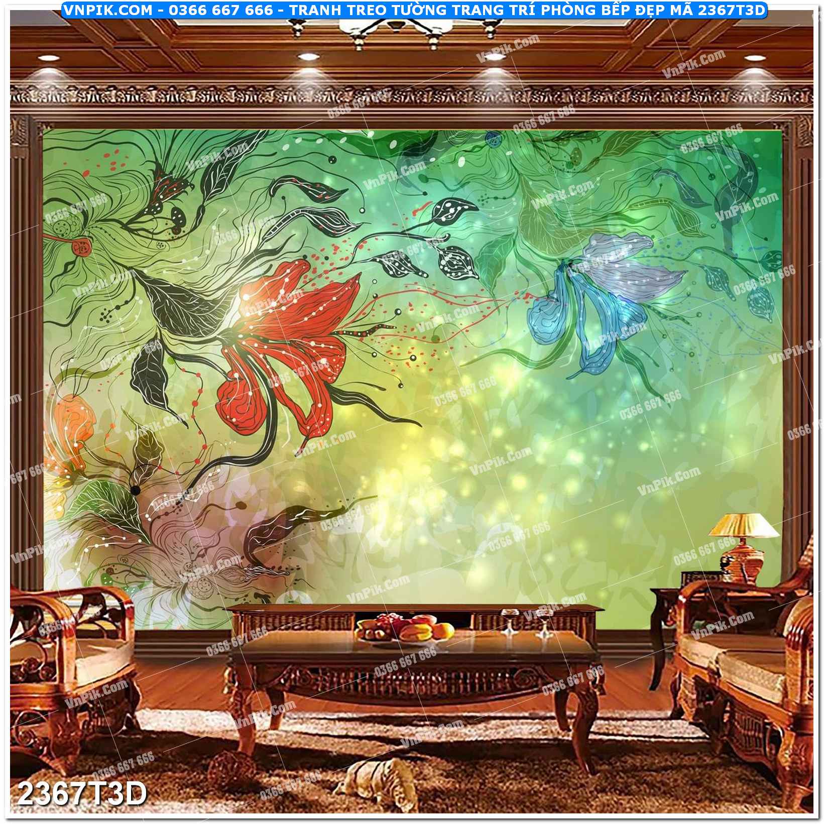 Trah Treo Tường – Tranh 3D Hiện Đại 2367T3D