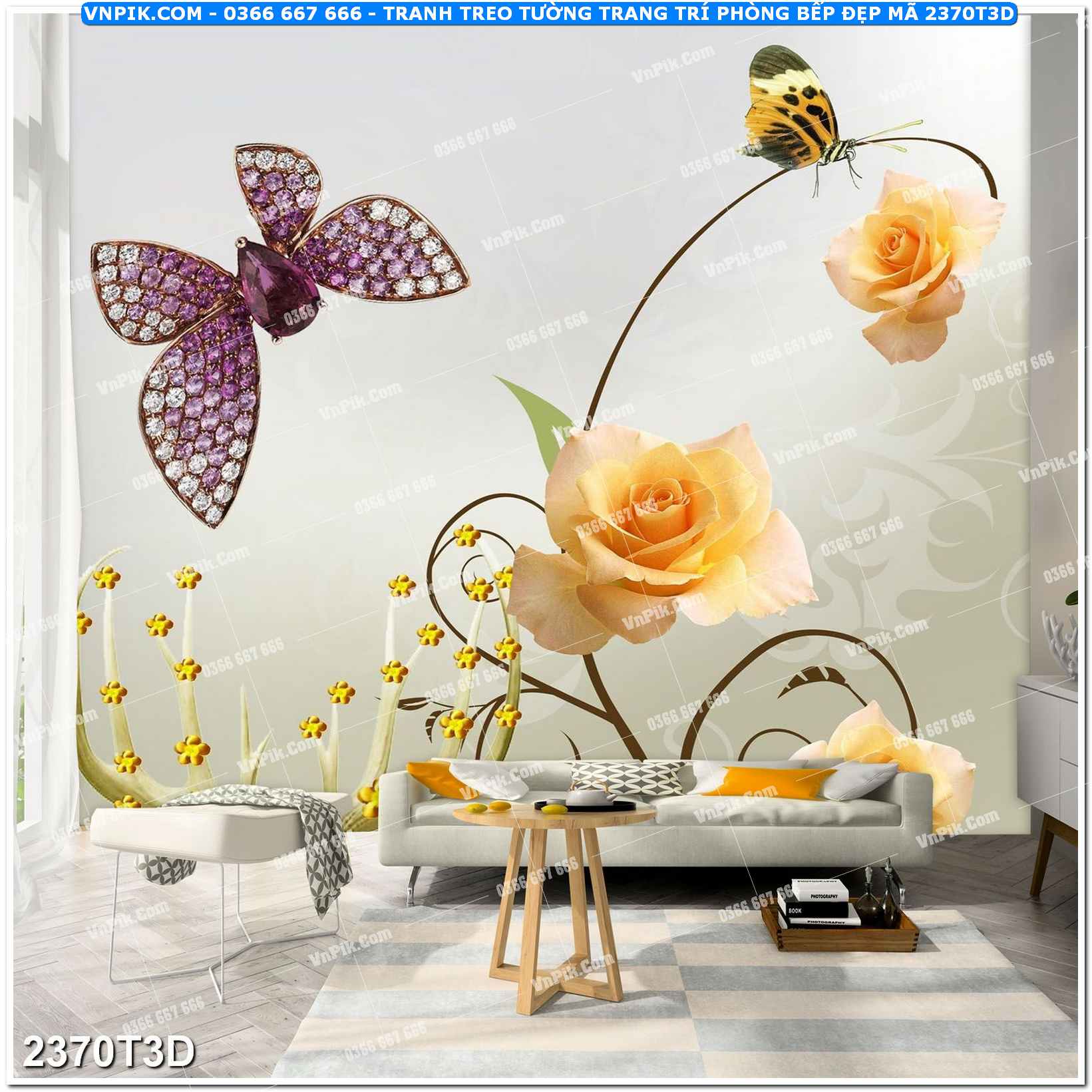 Trah Treo Tường – Tranh 3D Hiện Đại 2370T3D