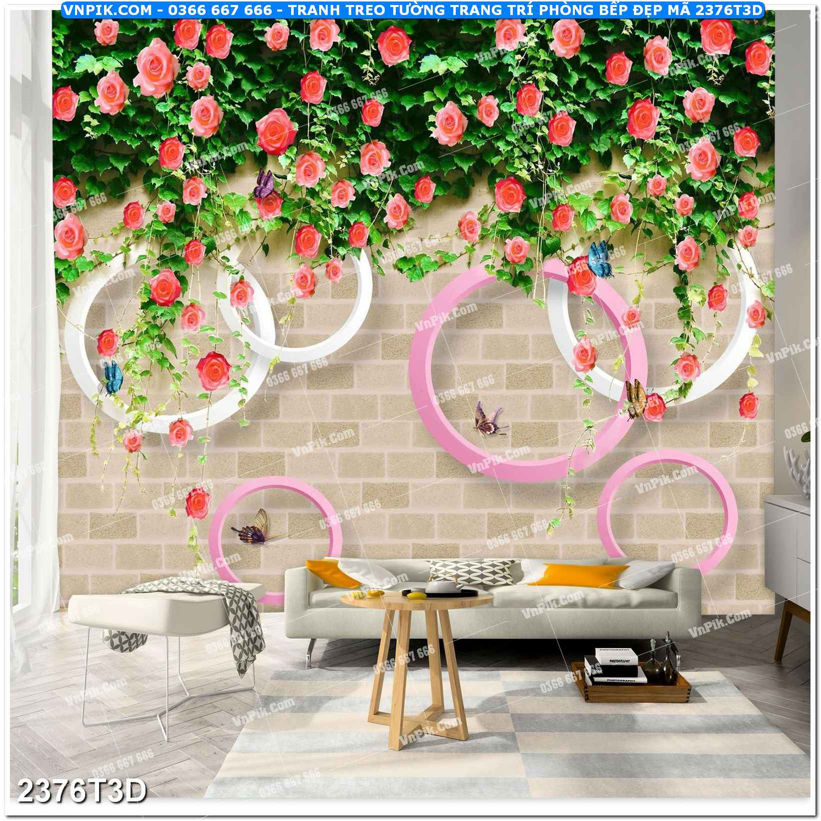 Trah Treo Tường – Tranh 3D Hiện Đại 2376T3D