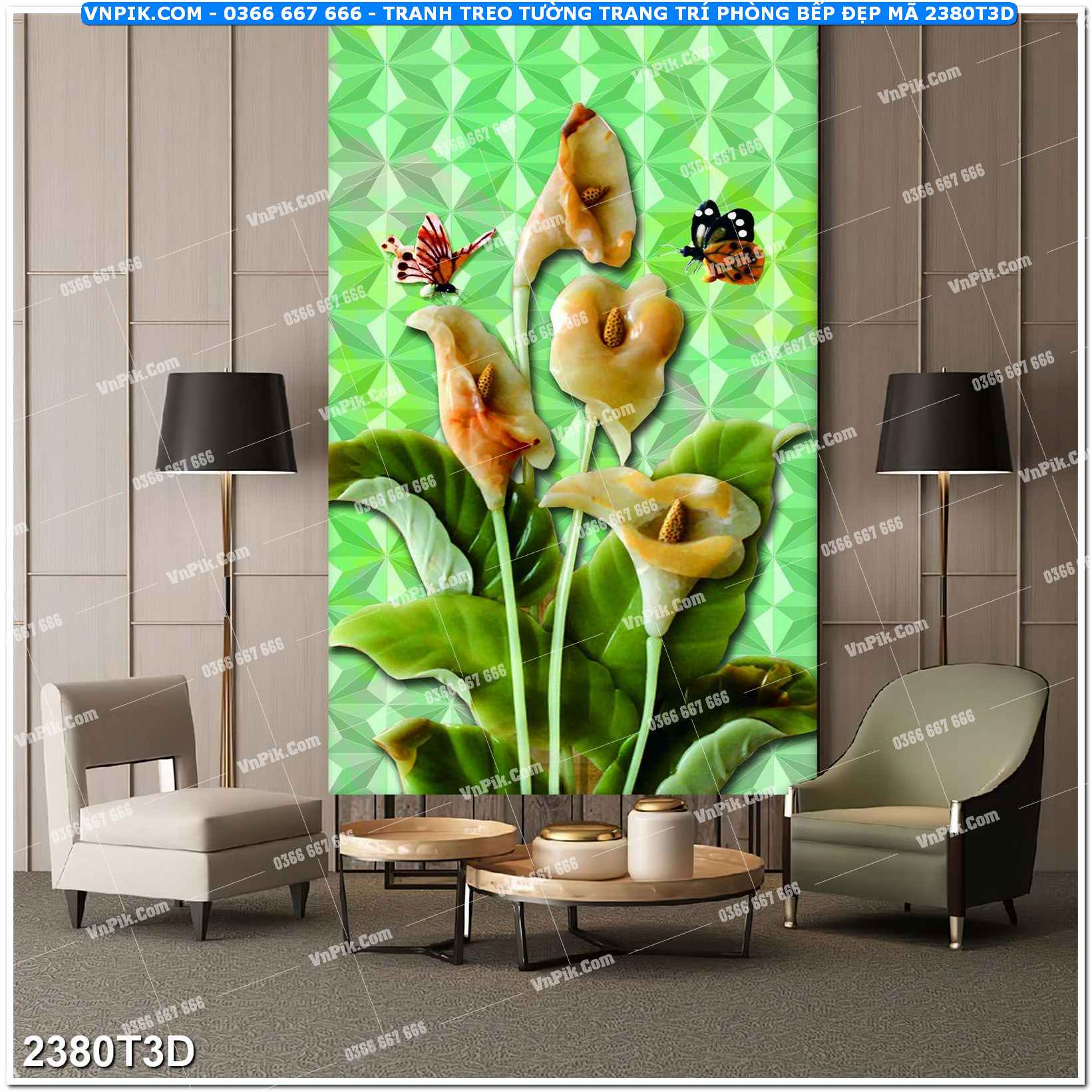 Trah Treo Tường – Tranh 3D Hiện Đại 2380T3D