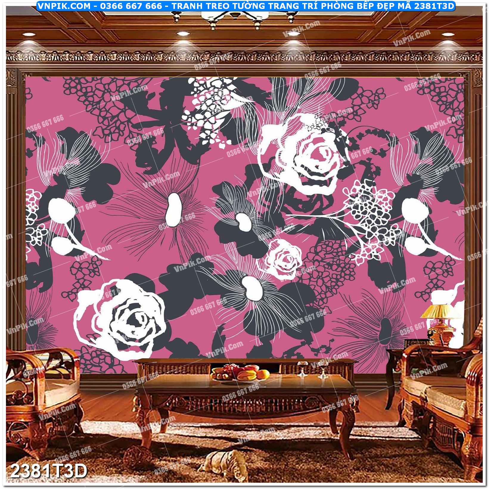 Trah Treo Tường – Tranh 3D Hiện Đại 2381T3D