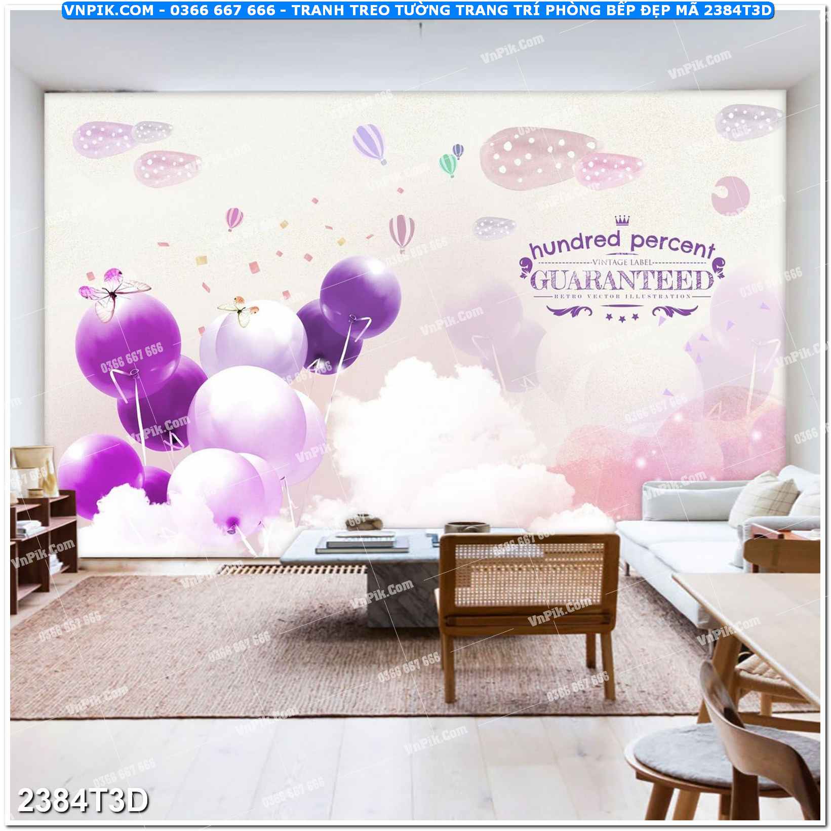 Trah Treo Tường – Tranh 3D Hiện Đại 2384T3D