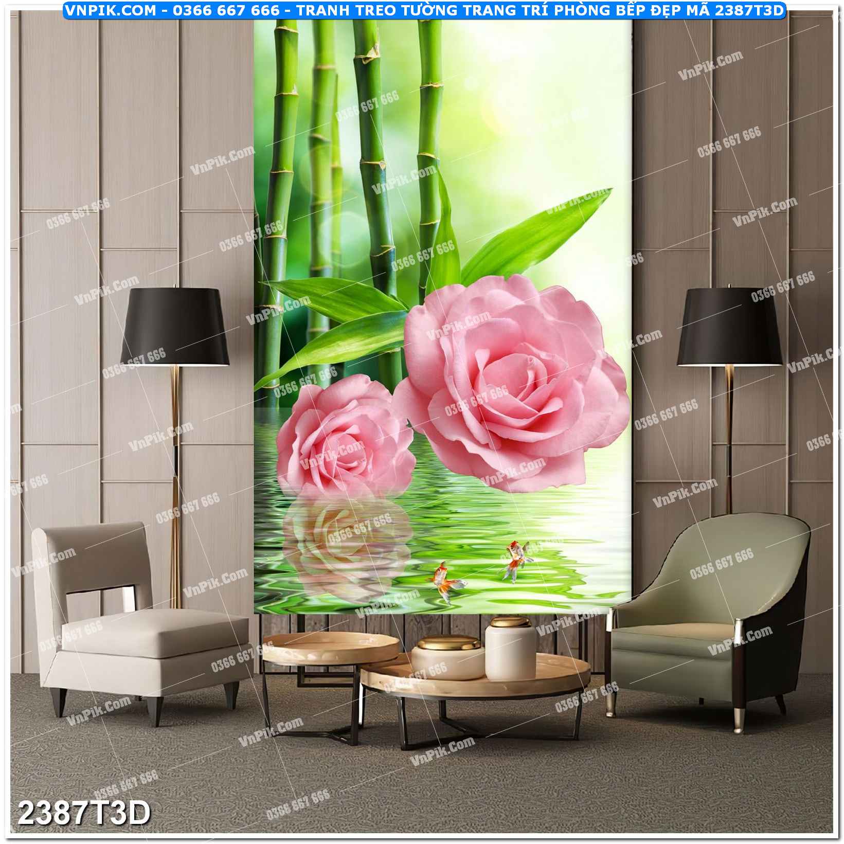 Trah Treo Tường – Tranh 3D Hiện Đại 2387T3D