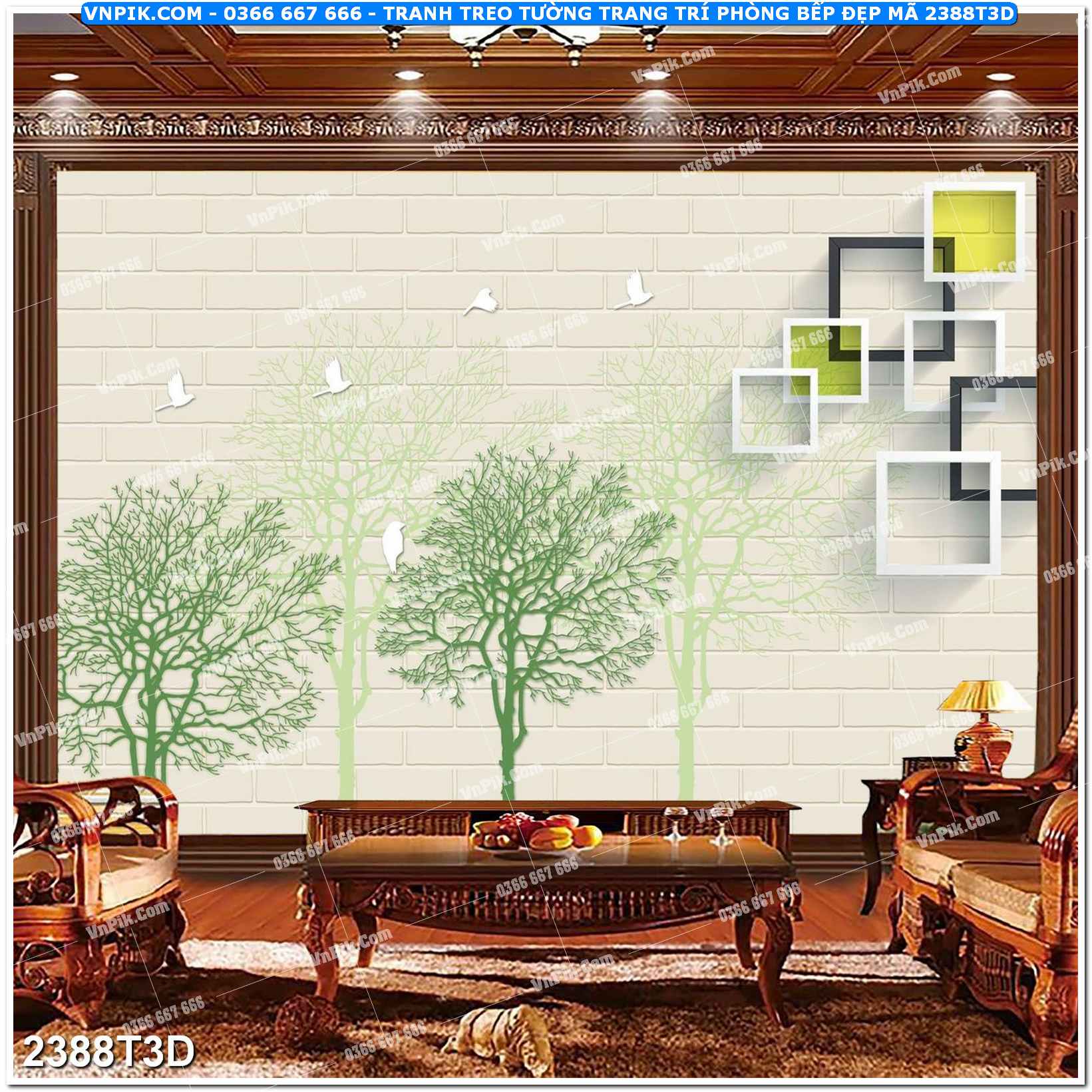 Trah Treo Tường – Tranh 3D Hiện Đại 2388T3D