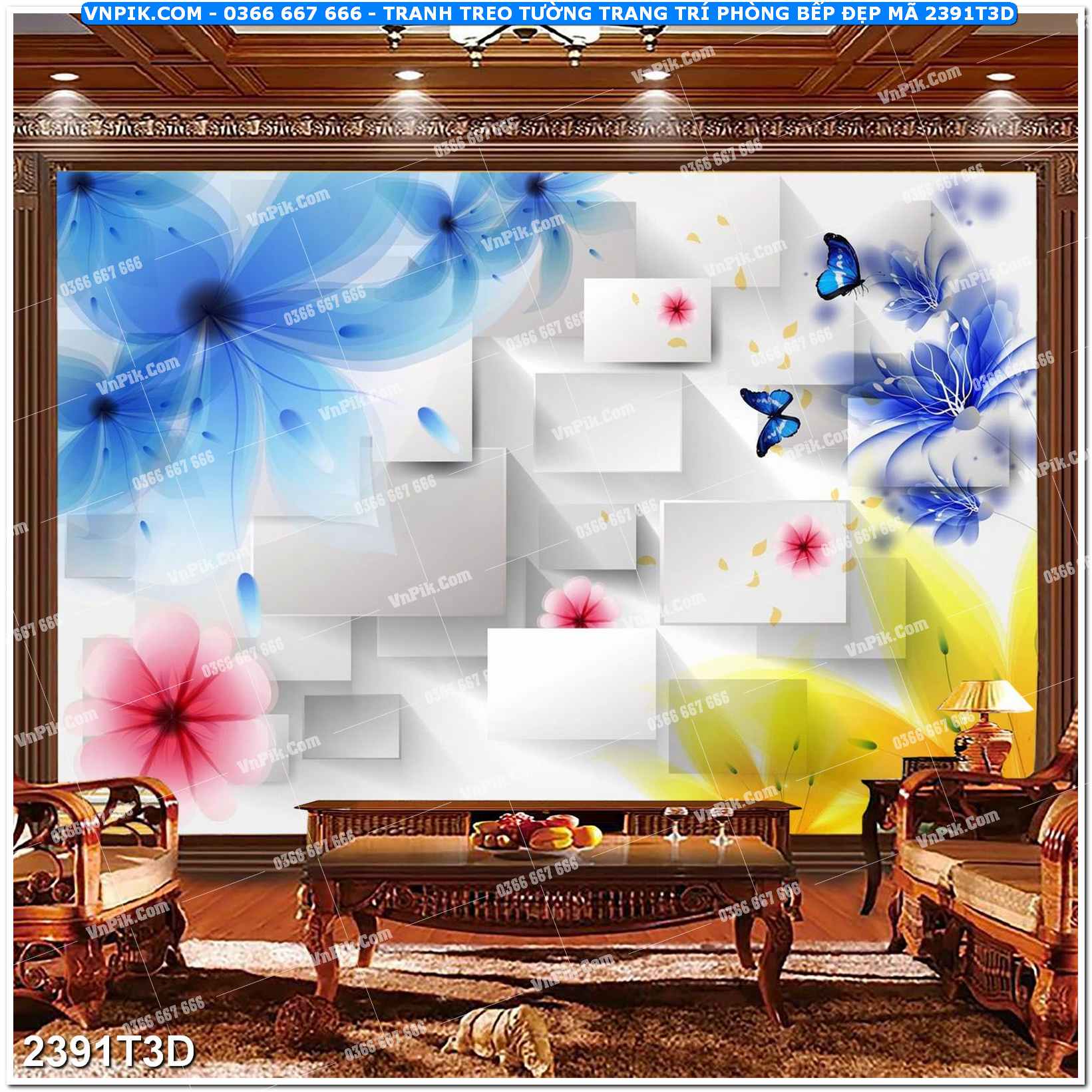 Trah Treo Tường – Tranh 3D Hiện Đại 2391T3D