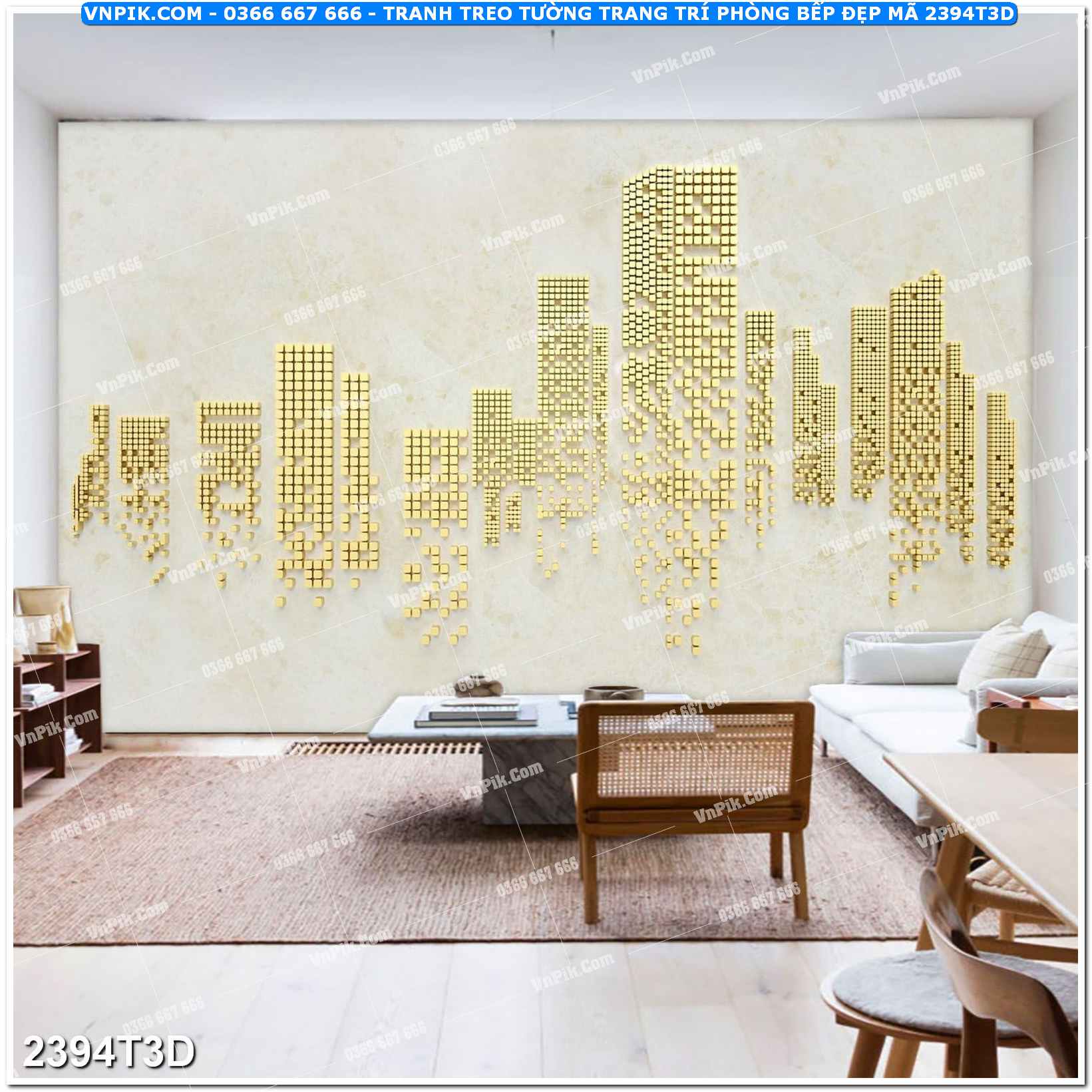 Trah Treo Tường – Tranh 3D Hiện Đại 2394T3D