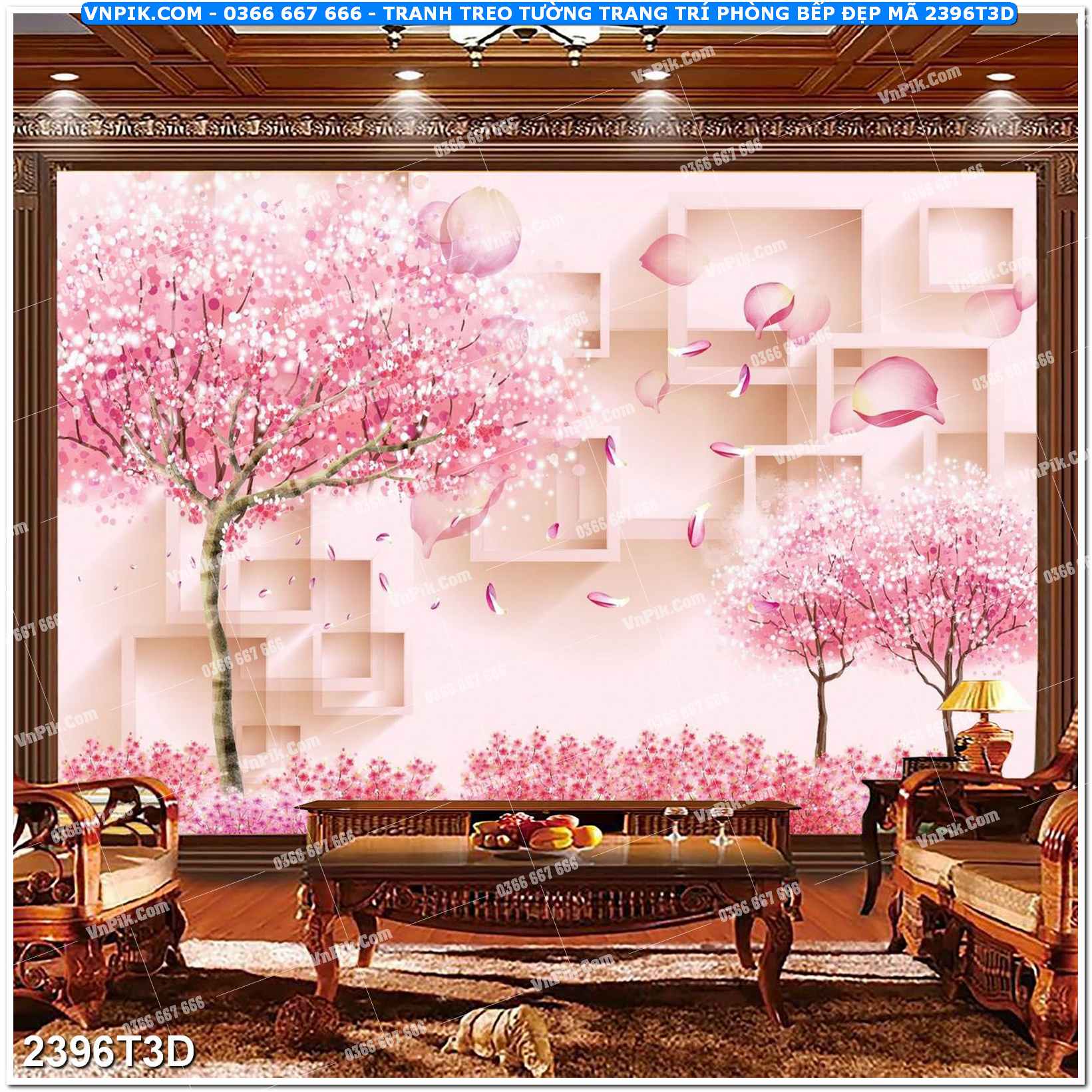 Trah Treo Tường – Tranh 3D Hiện Đại 2396T3D