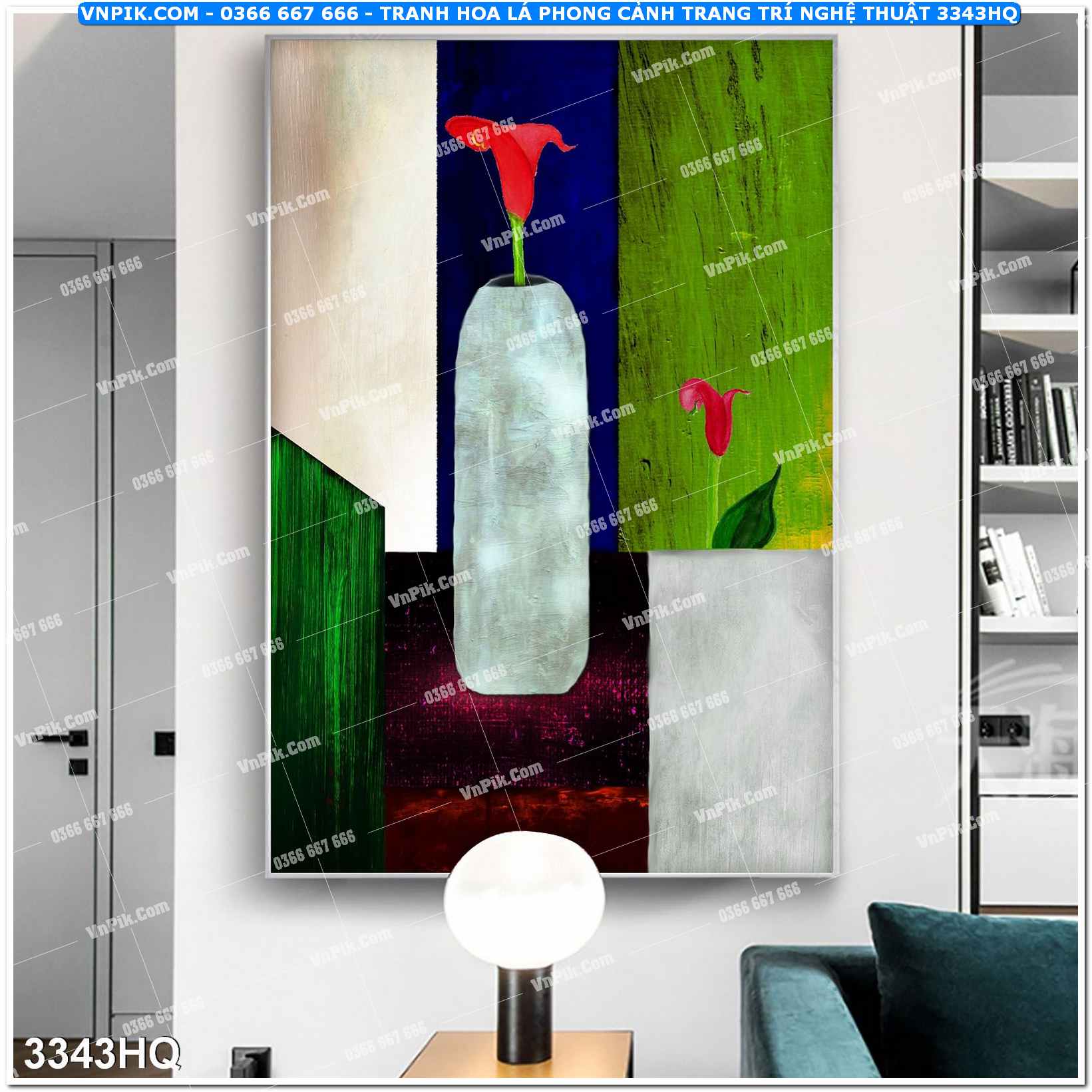 Tranh hoa lá phong cảnh trang trí nghệ thuật 3343HQ