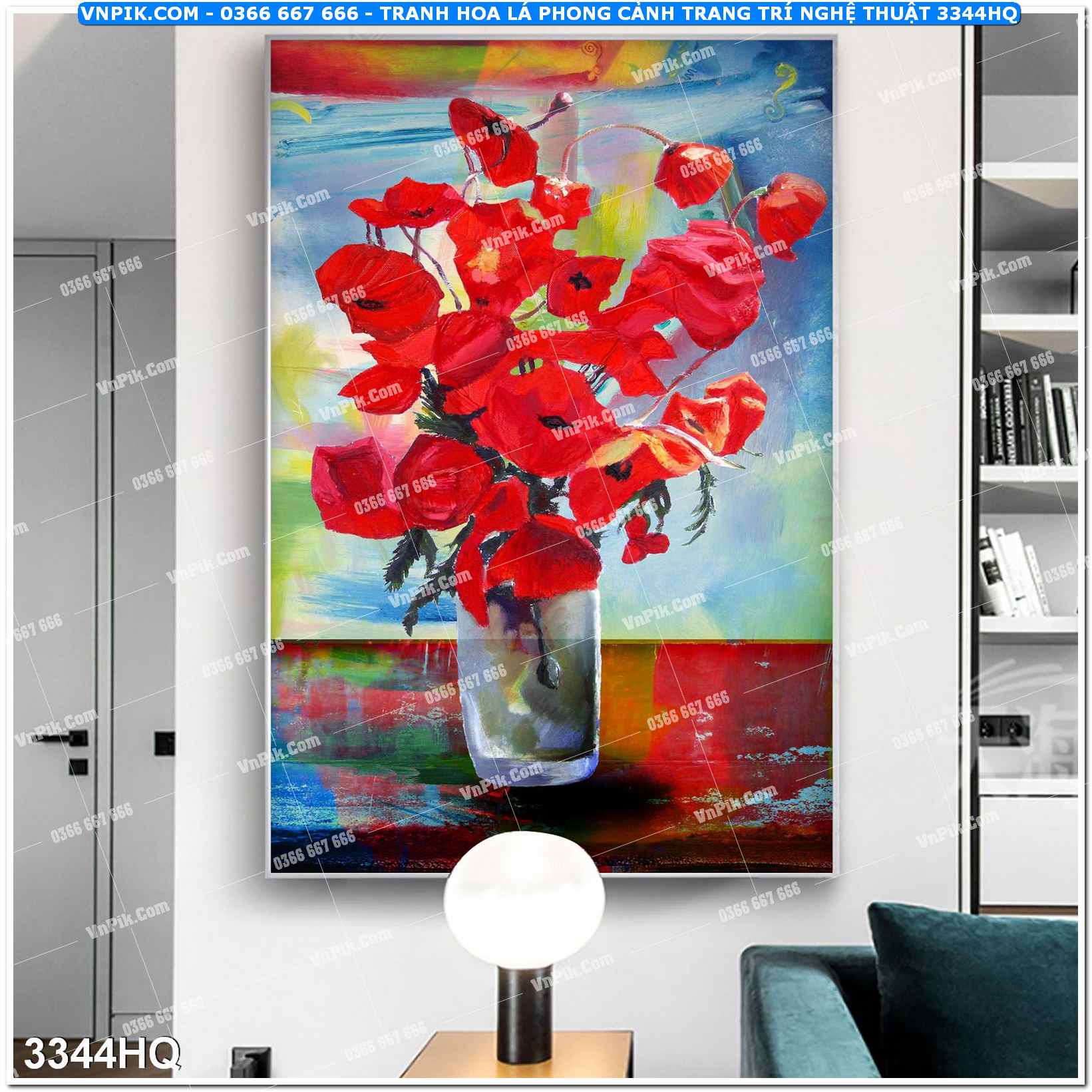 Tranh hoa lá phong cảnh trang trí nghệ thuật 3344HQ