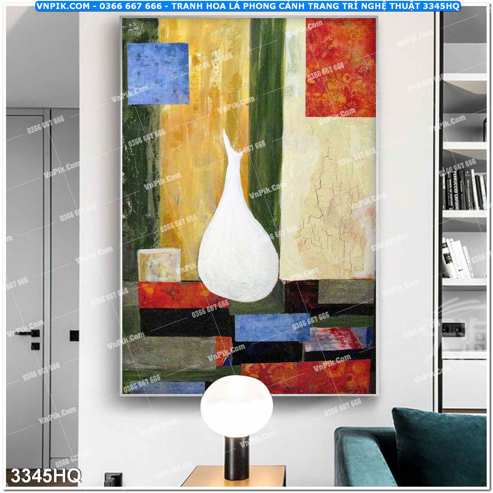 Tranh hoa lá phong cảnh trang trí nghệ thuật 3345HQ