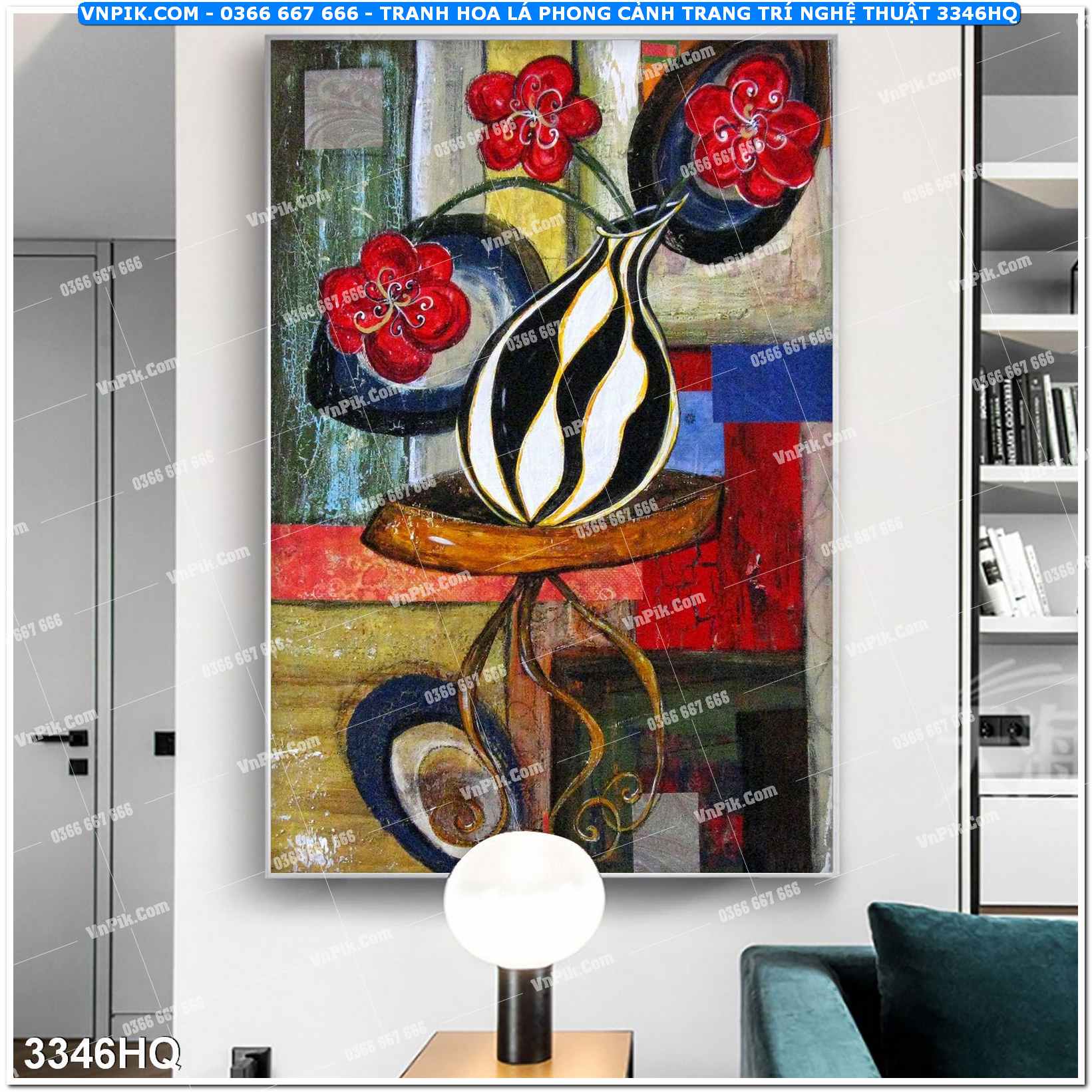 Tranh hoa lá phong cảnh trang trí nghệ thuật 3346HQ