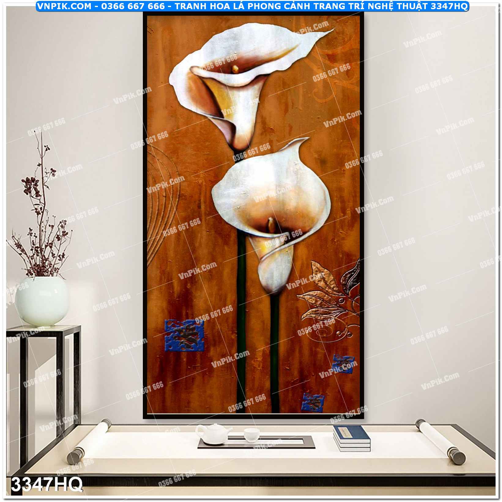 Tranh hoa lá phong cảnh trang trí nghệ thuật 3347HQ