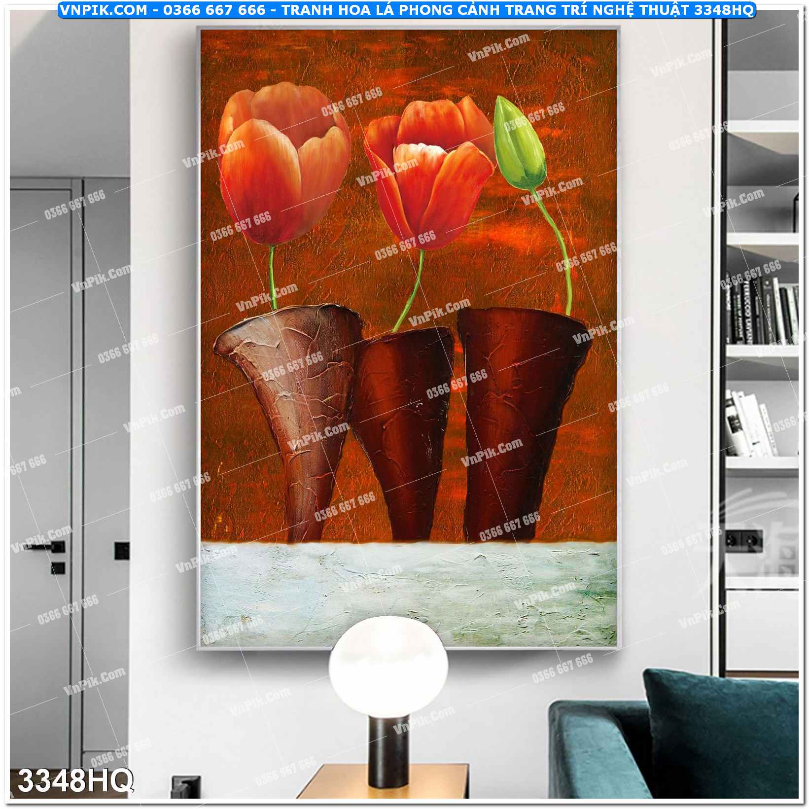 Tranh hoa lá phong cảnh trang trí nghệ thuật 3348HQ