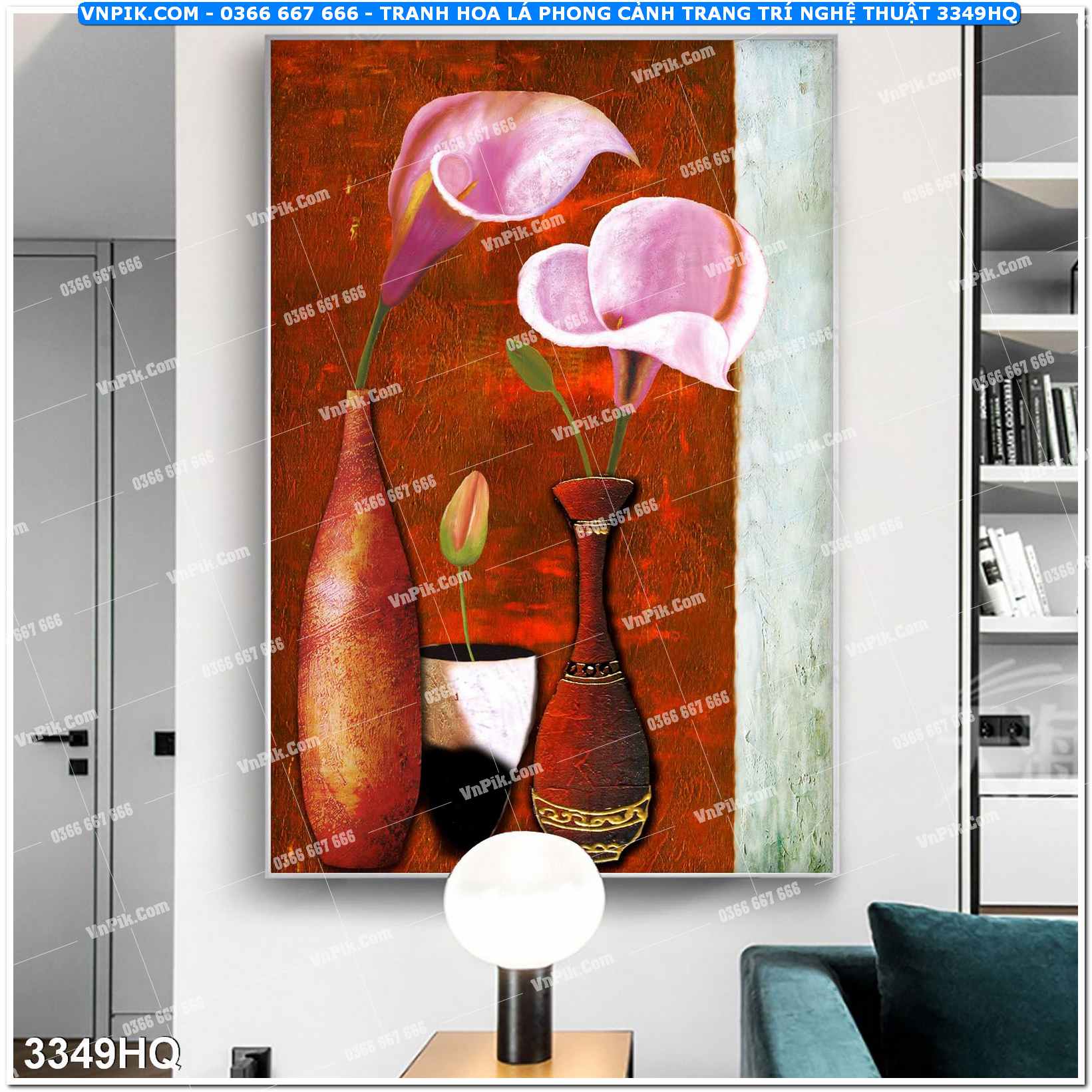 Tranh hoa lá phong cảnh trang trí nghệ thuật 3349HQ