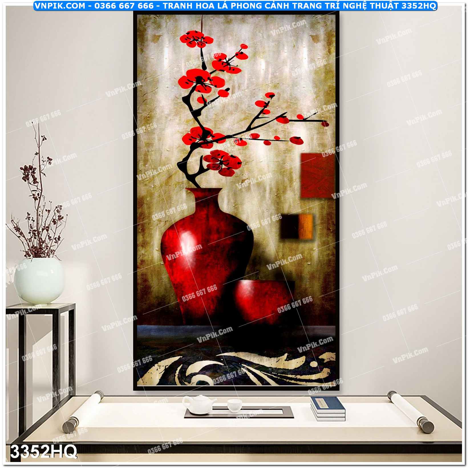 Tranh hoa lá phong cảnh trang trí nghệ thuật 3352HQ