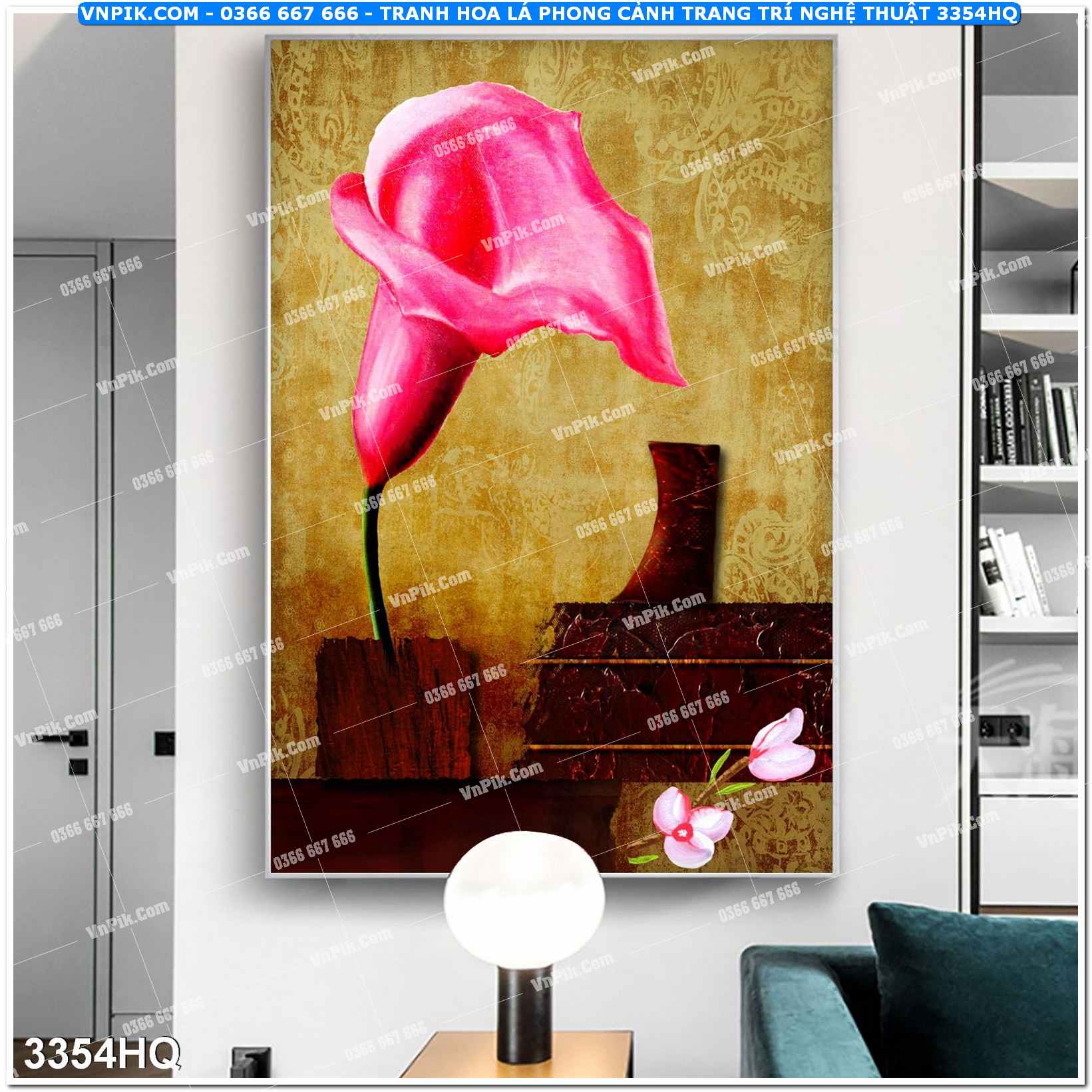 Tranh hoa lá phong cảnh trang trí nghệ thuật 3354HQ